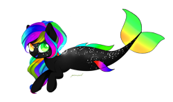 Size: 4304x2542 | Tagged: safe, artist:keeka-snake, oc, oc only, merpony, heterochromia, simple background, solo, transparent background