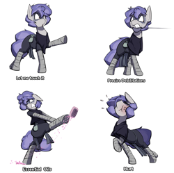 Size: 1548x1544 | Tagged: safe, artist:triplesevens, oc, oc only, oc:triple sevens, earth pony, pony, face paint, fantasy class, male, ponybooru import, rapier, rogue, simple background, slipping, soap, sword, weapon, white background