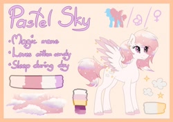 Size: 1280x904 | Tagged: safe, artist:lambydwight, oc, oc only, oc:pastel sky, pegasus, pony, female, pegasus oc, reference sheet, solo