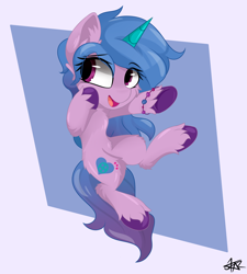 Size: 2250x2500 | Tagged: safe, artist:starmaster, izzy moonbow, pony, unicorn, g5, cute, excited, high res, simple background, smiling, solo