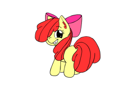 Size: 2307x1678 | Tagged: safe, artist:hissycaggle, apple bloom, earth pony, pony, g4, female, filly, hair over one eye, simple background, solo, transparent background