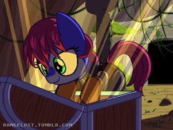 Size: 800x600 | Tagged: safe, artist:rangelost, oc, oc only, oc:opportunities, earth pony, pony, solo, treasure chest