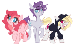 Size: 3400x2097 | Tagged: safe, artist:nekosnicker, oc, oc only, earth pony, pegasus, pony, unicorn, chest fluff, clothes, high res, hoodie