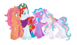 Size: 1280x759 | Tagged: safe, artist:universalheart, dream drifter, lulabelle, sparkleworks, sunshower (g3), earth pony, pony, g3, lgbt, pride, pride flag, transgender pride flag