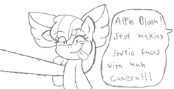 Size: 1600x817 | Tagged: safe, artist:mysticoddball, apple bloom, earth pony, pony, g4, :p, female, filly, selfie, silly, silly pony, solo, tongue out