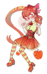Size: 500x780 | Tagged: safe, artist:enfluenza, apple bloom, human, g4, clothes, dress, humanized, solo