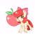 Size: 1680x1680 | Tagged: safe, artist:woxiangshangxuerangwoshangxue, apple bloom, earth pony, pony, g4, apple, apple background, female, filly, food, open mouth, open smile, smiling, solo