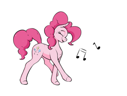 Size: 2573x1940 | Tagged: safe, artist:aquaticvibes, pinkie pie, earth pony, pony, g4, eyes closed, female, high res, mare, simple background, singing, solo, white background