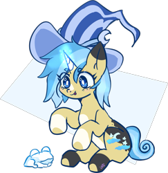 Size: 1589x1634 | Tagged: safe, artist:nyansockz, artist:ube, oc, oc only, oc:bippity boppity, frog, pony, unicorn, pony town, :p, cute, doodle, female, glowing, glowing horn, hat, horn, mage, magic, mare, ocbetes, simple background, simple shading, sitting, smiling, starry eyes, tongue out, transparent background, unicorn oc, white pupils, wingding eyes, witch hat, wizard