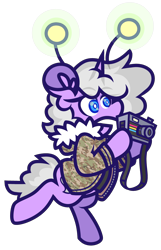 Size: 2376x3681 | Tagged: safe, artist:threetwotwo32232, oc, oc only, oc:tin foil, pony, unicorn, camera, female, high res, mare, simple background, solo, transparent background