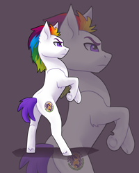Size: 2000x2500 | Tagged: safe, artist:joan-grace, oc, oc only, earth pony, pony, frown, high res, male, multicolored hair, rainbow hair, rearing, stallion, underhoof, zoom layer