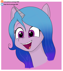 Size: 3305x3729 | Tagged: safe, artist:eagc7, izzy moonbow, pony, unicorn, g5, female, high res, mare, open mouth, open smile, simple background, smiling, solo