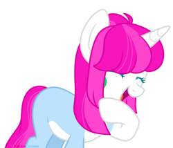 Size: 1280x1098 | Tagged: safe, artist:katelynleeann42, oc, oc only, pony, unicorn, eyes closed, female, horn, mare, open mouth, open smile, simple background, smiling, solo, transparent background, two toned mane, unicorn oc, watermark