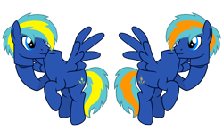 Size: 2016x1248 | Tagged: safe, artist:motownwarrior01, oc, oc only, dullahan, pegasus, pony, brothers, detachable head, disembodied head, flying, headless, identical twins, male, modular, siblings, simple background, smiling, transparent background, twin brothers, twins