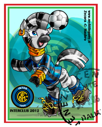 Size: 430x533 | Tagged: safe, artist:davide76, pony, zebra, clothes, female, football, inter, postage stamp, solo, sports