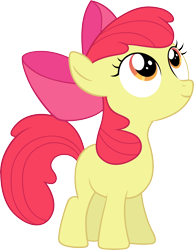 Size: 8000x10296 | Tagged: safe, artist:myardius, apple bloom, earth pony, pony, g4, female, filly, looking up, simple background, smiling, solo, transparent background, vector