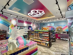 Size: 1440x1080 | Tagged: safe, princess celestia, rainbow dash, g4, china, chinese, irl, lawson, my little pony logo, photo, restaurant, shanghai