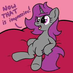 Size: 2000x2000 | Tagged: safe, artist:dafiltafish, oc, oc:stardust, pony, unicorn, bed, high res, lying down, text