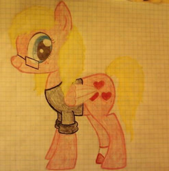 Size: 471x477 | Tagged: safe, artist:zombietator, oc, oc only, oc:claire, pegasus, pony, clothes, eyelashes, female, glasses, graph paper, mare, solo, traditional art