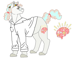 Size: 736x589 | Tagged: safe, artist:dr4m4-qu33n, oc, oc only, oc:martin sattleman, earth pony, pony, clothes, colored hooves, earth pony oc, lab coat, looking back, male, offspring, parent:coco pommel, parent:svengallop, parents:cocogallop, simple background, stallion, transparent background