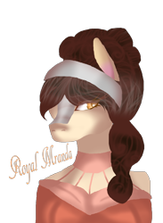 Size: 1696x2320 | Tagged: safe, artist:aonairfaol, oc, oc only, earth pony, anthro, bust, choker, earth pony oc, female, simple background, solo, transparent background