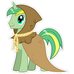 Size: 274x274 | Tagged: safe, gameloft, clover the clever, pony, unicorn, g4, clothes, horn, male, outline, simple background, smiling, solo, stallion, standing, transparent background, white outline