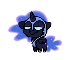 Size: 1280x1024 | Tagged: safe, artist:sugar morning, nightmare moon, alicorn, pony, g4, armor, chibi, female, filly, grumpy, nightmare woon, simple background, solo, transparent background