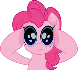 Size: 3335x3000 | Tagged: safe, artist:cloudy glow, pinkie pie, earth pony, pony, g4, rainbow roadtrip, bust, dilated pupils, female, high res, mare, simple background, solo, transparent background, vector, wide eyes