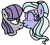 Size: 1000x900 | Tagged: safe, artist:jadeharmony, maud pie, sugarcoat, earth pony, pony, g4, boop, earth pony sugarcoat, equestria girls ponified, eyes closed, eyeshadow, female, glasses, head only, lesbian, makeup, mare, maudcoat, noseboop, ponified, shipping, simple background, transparent background