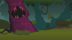Size: 1280x720 | Tagged: safe, screencap, friendship is magic, g4, season 1, background, everfree forest, night, no pony, scary tree, scenic ponyville, tree
