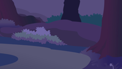 Size: 1280x720 | Tagged: safe, screencap, friendship is magic, g4, season 1, background, bush, everfree forest, night, no pony, road, scenic ponyville, tree
