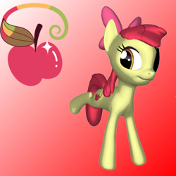Size: 720x720 | Tagged: safe, artist:cleankarma, apple bloom, earth pony, pony, g4, alternate cutie mark, female, filly, older, solo