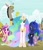 Size: 621x720 | Tagged: safe, screencap, discord, princess cadance, princess celestia, princess luna, spike, alicorn, draconequus, dragon, pony, g4, my little pony: friendship is magic, twilight's kingdom, alicorn triarchy, cloud, cropped, female, looking at you, male, mountain, ponyville, royal sisters, siblings, sisters