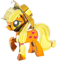 Size: 1120x1200 | Tagged: safe, applejack, earth pony, pony, g4, applejack's hat, cowboy hat, hat, merchandise, metal, metal applejack, simple background, transparent background