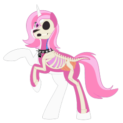 Size: 1050x1050 | Tagged: safe, artist:enigmadoodles, oc, oc only, oc:fuzzy dreams, pony, unicorn, freeny's hidden dissectibles, g4, bone, dissectibles, organs, simple background, skeleton, solo, transparent background
