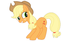Size: 2704x1520 | Tagged: safe, artist:gmaplay, applejack, earth pony, pony, g4, applejack's hat, ass up, cowboy hat, face down ass up, hat, simple background, solo, transparent background
