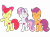 Size: 4346x3243 | Tagged: safe, alternate version, artist:gmaplay, apple bloom, scootaloo, sweetie belle, earth pony, pegasus, pony, unicorn, g4, bloom butt, booty mark crusaders, butt, cutie mark crusaders, plot, scootabutt, simple background, sweetie butt, transparent background, trio