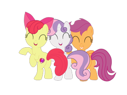 Size: 4346x3243 | Tagged: safe, alternate version, artist:gmaplay, apple bloom, scootaloo, sweetie belle, earth pony, pegasus, pony, unicorn, g4, booty mark crusaders, butt, cutie mark crusaders, female, plot, scootabutt, simple background, sweetie butt, transparent background, trio