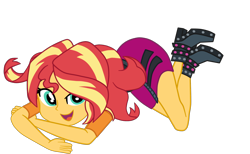 Size: 2256x1390 | Tagged: safe, artist:gmaplay, sunset shimmer, equestria girls, equestria girls specials, g4, my little pony equestria girls: better together, my little pony equestria girls: forgotten friendship, ass, ass up, black underwear, bunset shimmer, butt, clothes, simple background, solo, the ass was fat, transparent background, underwear