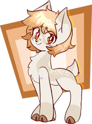 Size: 944x1268 | Tagged: safe, artist:nyansockz, artist:ube, oc, oc only, oc:peanut, deer, pony, pony town, deer oc, simple background, solo, transparent background, white pupils