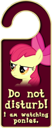 Size: 1800x4400 | Tagged: safe, artist:thorinair, apple bloom, earth pony, pony, g4, door knob hanger, female, filly, simple background, solo, text, transparent background