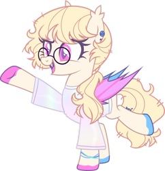 Size: 1280x1323 | Tagged: safe, artist:kurosawakuro, oc, oc only, bat pony, pony, base used, clothes, female, glasses, mare, round glasses, simple background, solo, sweater, transparent background