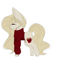 Size: 1500x1500 | Tagged: safe, artist:yuumirou, oc, oc only, oc:coco, earth pony, pony, clothes, female, mare, simple background, solo, sweater, transparent background