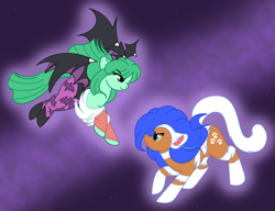 Size: 1000x768 | Tagged: safe, artist:akuoreo, pony, darkstalkers, felicia, female, mare, morrigan aensland, ponified