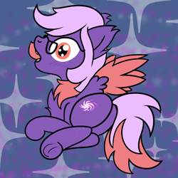 Size: 2000x2000 | Tagged: safe, artist:dafiltafish, oc, oc only, oc:ardent dusk, bat pony, pony, abstract background, bat pony oc, butt, female, high res, looking at you, looking back, looking back at you, mare, plot, solo