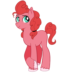 Size: 2400x2400 | Tagged: safe, artist:nessiefidelity, oc, oc only, oc:strawberry shake, earth pony, pony, freckles, high res, male, offspring, parent:big macintosh, parent:pinkie pie, parents:pinkiemac, simple background, solo, stallion, teenager, transparent background, unshorn fetlocks