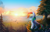 Size: 5000x3167 | Tagged: safe, artist:atlas-66, edit, rainbow dash, pegasus, pony, g4, canterlot, cliff, cloud, cute, dashabetes, eyes closed, female, forest, high res, mare, outdoors, profile, scenery, scenery porn, side view, sitting, smiling, solo, sun, tree