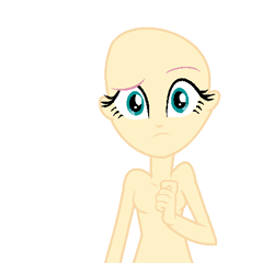 Size: 472x453 | Tagged: safe, artist:aonairfaol, oc, oc only, equestria girls, g4, bald, base, bust, confused, eyelashes, simple background, solo, white background