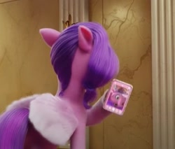 Size: 511x436 | Tagged: safe, screencap, pipp petals, pony, g5, my little pony: a new generation, 3d, back of head, female, mare, phone