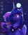 Size: 887x1110 | Tagged: safe, artist:anticular, princess luna, alicorn, pony, g4, :t, bust, cake, chest fluff, chinese, eating, eyebrows, eyebrows visible through hair, female, food, full moon, herbivore, hoof shoes, horn, jewelry, mare, moon, mooncake, necklace, night, plate, signature, smiling, solo, wings